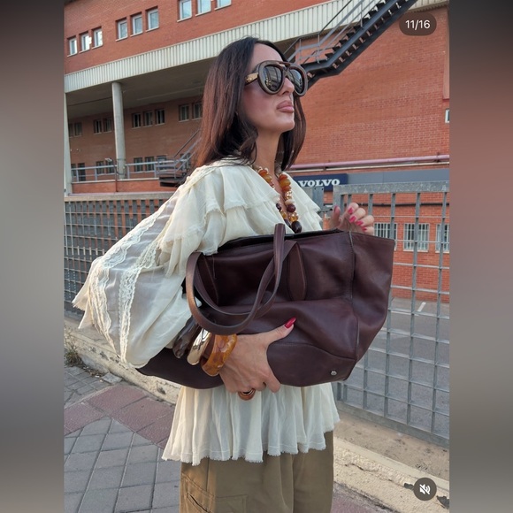 ZARA ZW COLLECTION LACE RUFFLE BLOUSE - Picture 9 of 16